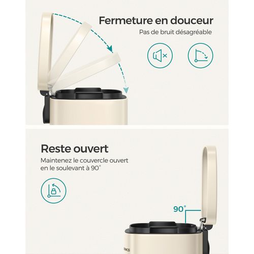 Poubelle De Cuisine à Pédale En Acier Inoxydable Seau Intérieur En Plastique Volume 3