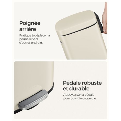 Poubelle De Cuisine à Pédale En Acier Inoxydable Seau Intérieur En Plastique Volume 3