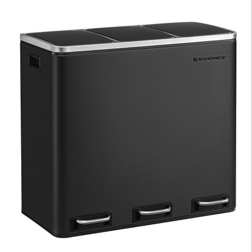 Poubelle De Recyclage Poubelle Triple Seau 3 X 18 Litres 3 Compartiments Mécanisme Ta