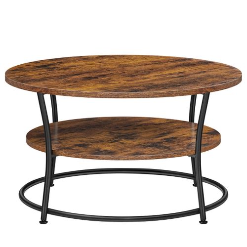 Table Basse Table De Salon Buffet Bas 2 Niveaux Avec Étagère De Rangement Montage