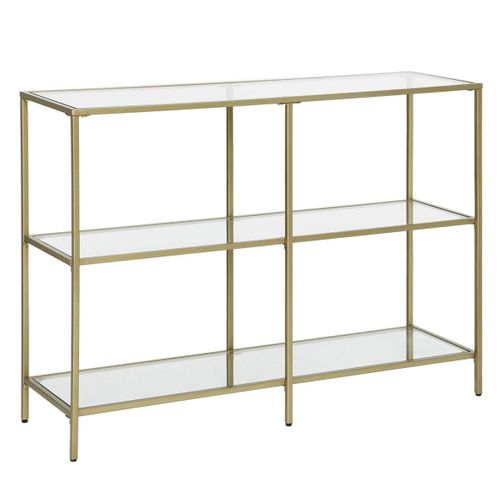 Table Console Table D’entrée 100 X 30 X 73 Cm Bout De Canapé à 3 Niveaux En Verre