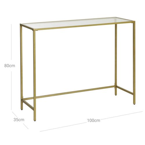 Table Console Table D’entrée 100 X 35 X 80 Cm Dessus De Table En Verre