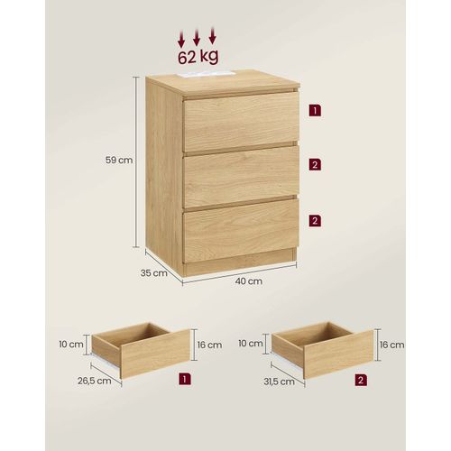 Table De Chevet Avec Multiprise Table D’appoint Avec 3 Tiroirs 2 Prises Ca 2 Ports Us