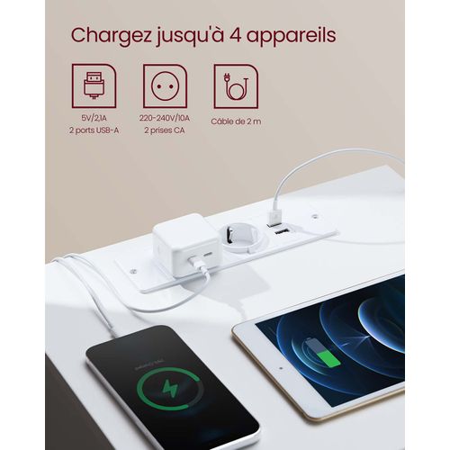 Table De Chevet Avec Multiprise Table D’appoint Avec 3 Tiroirs 2 Prises Ca 2 Ports Usb