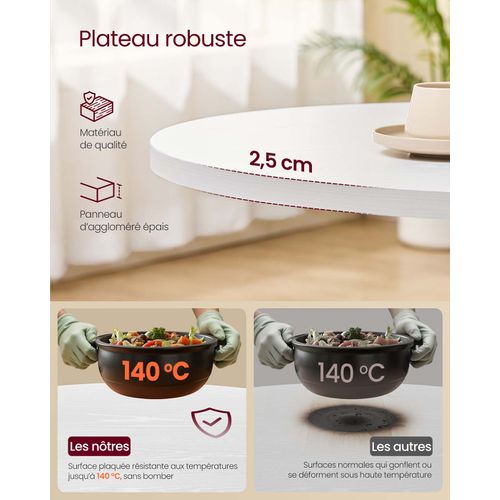 Table Ronde Table De Cuisine Pour 4 Personnes Style Campagnard Surface Résistante