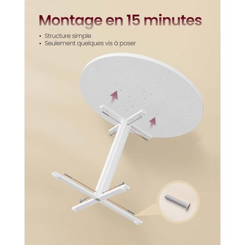 Table Ronde Table De Cuisine Pour 4 Personnes Style Campagnard Surface Résistante