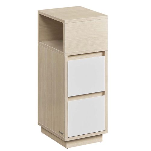 Tables De Chevet Étroite Lot De 2 Tables D’appoint Avec 2 Tiroirs Et Compartiment