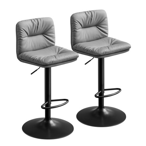 Tabouret De Bar Lot De 2 Chaise De Bar Réglables En Hauteur Surface En Pu Pivotant À