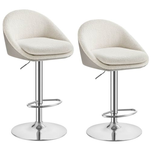 Tabouret De Bar Lot De 2 Chaise De Cuisine Réglable En Hauteur Pivotant à 360° Avec D