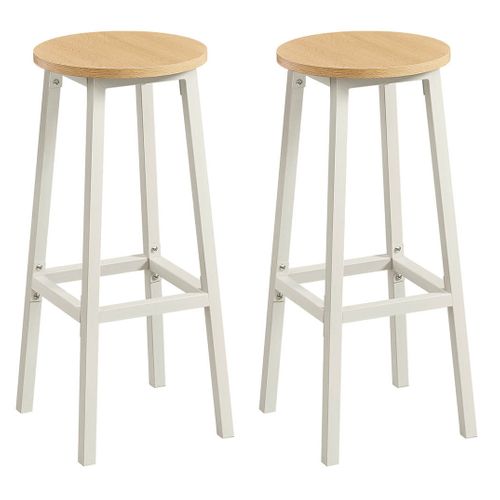 Tabourets De Bar Lot De 2 Chaises Siège Haut Cadre Métallique Montage Facile Hauteur