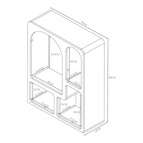 Bibliothèque Intemporelle Et Élégante 80 X 60 X 24 Cm Blanc 03_0009001