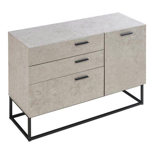 Buffet Commode Meuble De Rangement 75 X 100 X 35 Cm Salon Entré Chambre Effet Béton G