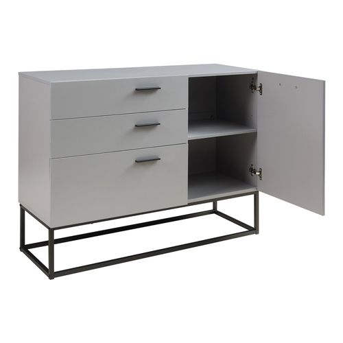 Buffet Commode Meuble De Rangement 75 X 100 X 35 Cm Salon Entré Chambre Gris Clair 03