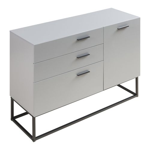 Buffet Commode Meuble De Rangement 75 X 100 X 35 Cm Salon Entré Chambre Gris Clair 03