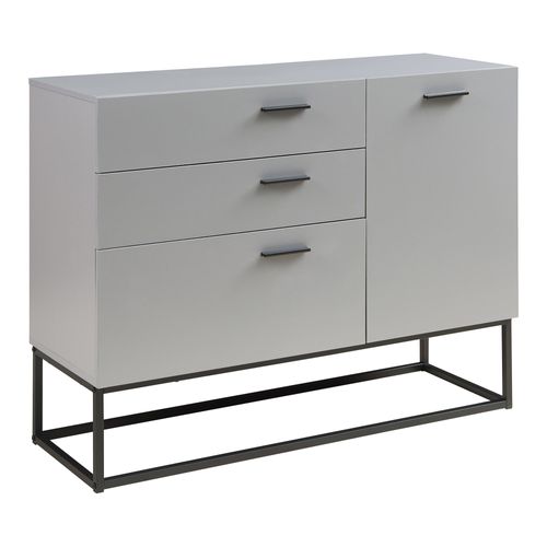 Buffet Commode Meuble De Rangement 75 X 100 X 35 Cm Salon Entré Chambre Gris Clair 03