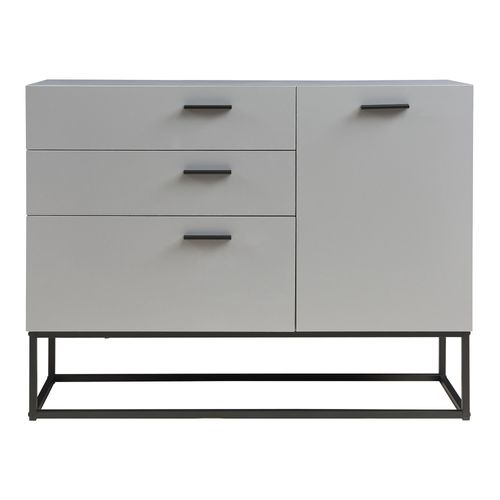 Buffet Commode Meuble De Rangement 75 X 100 X 35 Cm Salon Entré Chambre Gris Clair 03