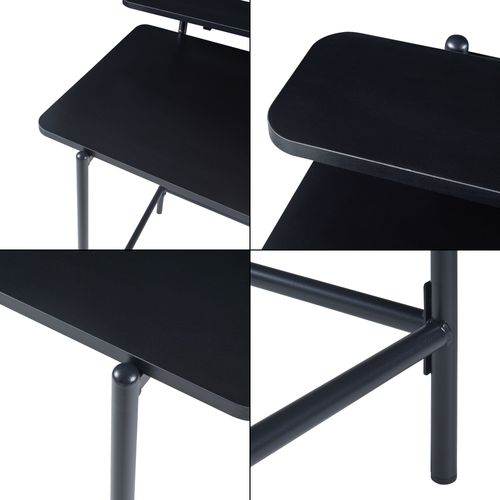 Bureau Table Poste De Travail 120 X 55 X 88 Cm Noir 03_0009066