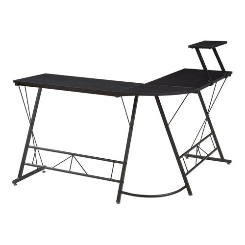 Bureau Table Poste De Travail Avec Plateau Surélevé 122 X 122 X 98 Cm Noir 03_0009073