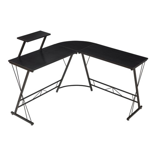 Bureau Table Poste De Travail Avec Plateau Surélevé 122 X 122 X 98 Cm Noir 03_0009073
