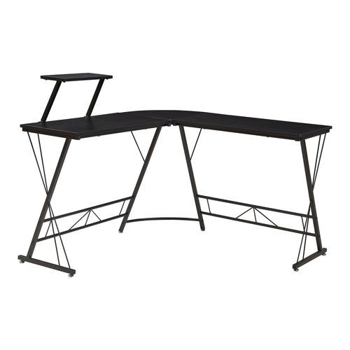 Bureau Table Poste De Travail Avec Plateau Surélevé 122 X 122 X 98 Cm Noir 03_0009073