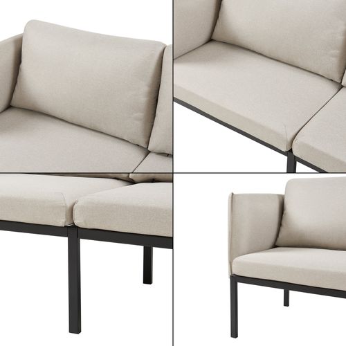 Canapé Fauteuil 2 Places 69 X 158 X 63 Cm Beige 03_0009131