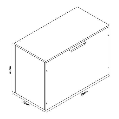Coffre De Rangement Pour Enfant 40 X 60 X 30 Cm Mdf Blanc 03_0009283