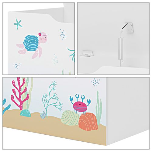 Coffre De Rangement Pour Enfant 40 X 60 X 30 Cm Mdf Blanc 03_0009283