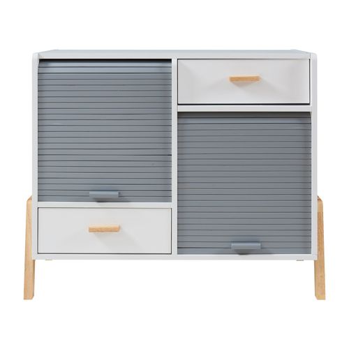 Commode Meuble De Rangement Pratique Entrée Salon Chambre 72 X 80 X 40 Cm Mdf Gris 03