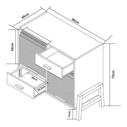 Commode Meuble De Rangement Pratique Entrée Salon Chambre 72 X 80 X 40 Cm Mdf Gris 03