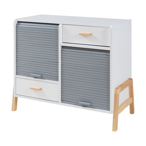 Commode Meuble De Rangement Pratique Entrée Salon Chambre 72 X 80 X 40 Cm Mdf Gris 03