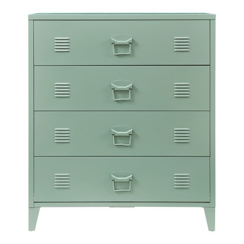 Commode Meuble De Rangement Pratique Entrée Salon Chambre Métallique Avec 4 Tiroirs