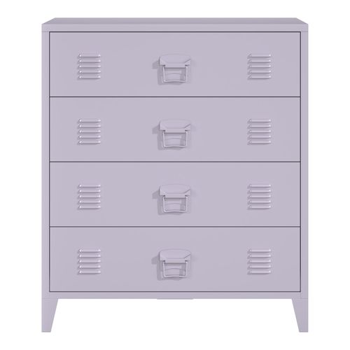 Commode Meuble De Rangement Pratique Entrée Salon Chambre Métallique Avec 4 Tiroirs