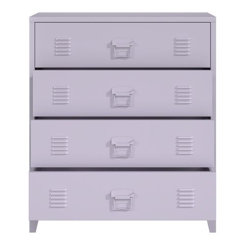 Commode Meuble De Rangement Pratique Entrée Salon Chambre Métallique Avec 4 Tiroirs