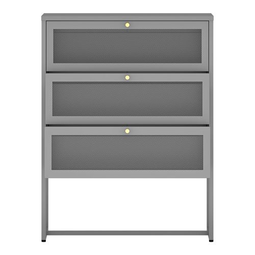 Commode Meuble De Rangement Pratique Entrée Salon Chambre Sund Acier 105 X 80 X 40 Cm