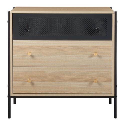 Commode Meuble De Rangement Pratique Entrée Salon Chambre 80 X 80 X 40 Cm Effet Chêne