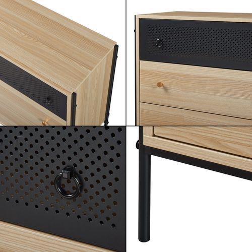 Commode Meuble De Rangement Pratique Entrée Salon Chambre 80 X 80 X 40 Cm Effet Chêne