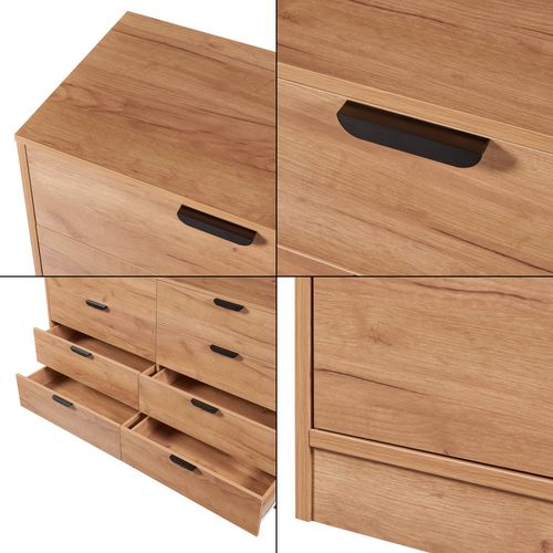 Commode Meuble De Rangement Pratique Entrée Salon Chambre 90 X 140 X 40 Cm Mdf Effet