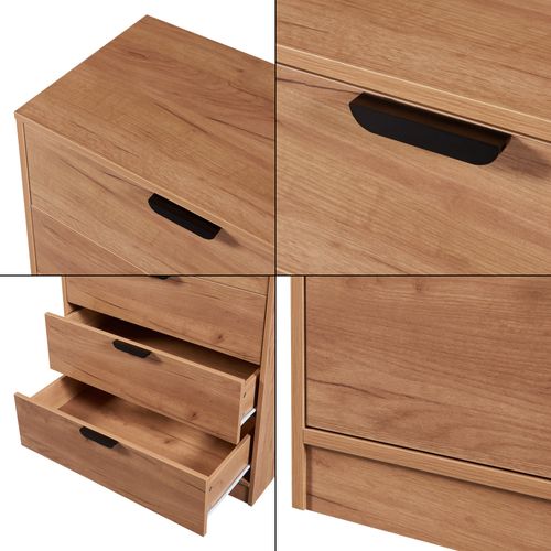 Commode Meuble De Rangement Pratique Entrée Salon Chambre Mdf 90 X 70 X 40 Cm