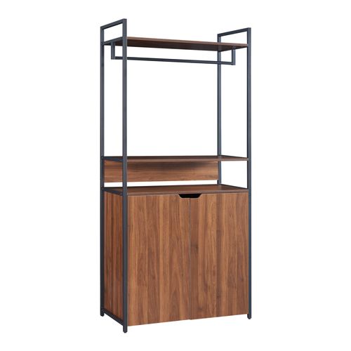 Ensemble De 2 Portants Rangement Organisation à Vêtements Armoire 7 Étagères Noir