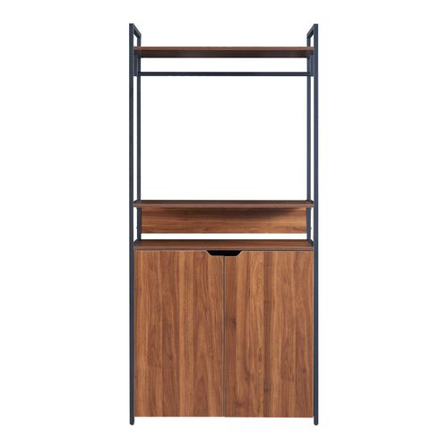 Ensemble De 2 Portants Rangement Organisation à Vêtements Armoire 7 Étagères Noir