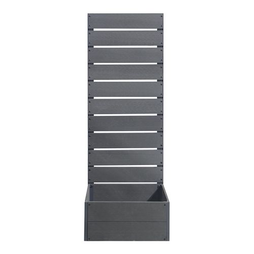 Jardinière Bac à Plante Fleur Avec Brise-vue Heerde Bois Composite 150 X 56 X 38 Cm G