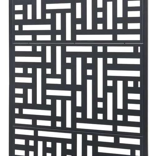 Jardinière Bac à Plante Fleur Brise-vue Acier Galvanisé 190 X 82 X 38 Cm Noir 03_0009