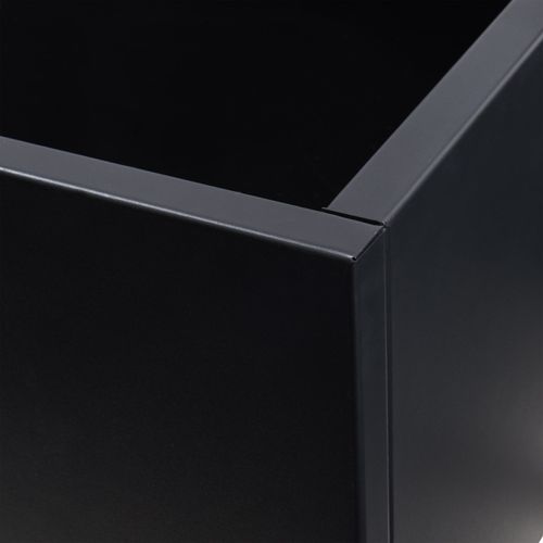 Jardinière Bac à Plante Fleur Brise-vue Acier Galvanisé 190 X 82 X 38 Cm Noir 03_0009