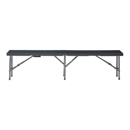 Lot De 2 Bancs De Camping Pliables 180 X 25 X 43 Cm Effet Rotin Noir 03_0009600