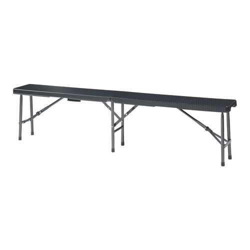 Lot De 2 Bancs De Camping Pliables 180 X 25 X 43 Cm Effet Rotin Noir 03_0009600