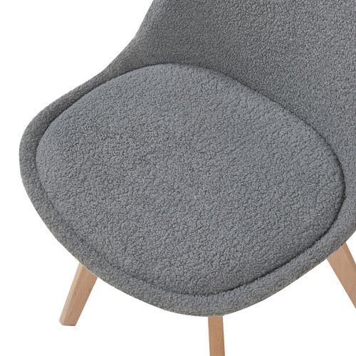 Lot De 2 Chaises De Salle à Manger Salon Design Moderne Cuisine Bouclé Gris 03_000961