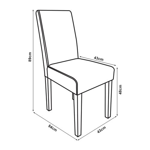 Lot De 2 Chaises De Salle à Manger Rembourrées 89 X 43 X 54 Cm Confortables Salon Des
