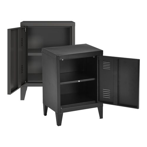Lot De 2 Tables De Nuit Acier 57 X 40 X 30 Cm Noir 03_0009724