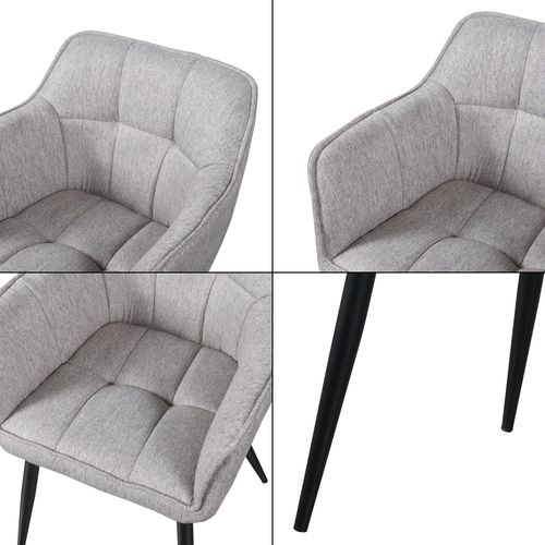 Lot De 4 Chaises De Salle à Manger Moderne Design Robuste 81 X 57 X 53 Cm Gris 03_000