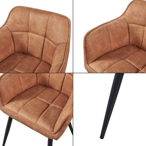 Lot De 4 Chaises De Salle à Manger Moderne Design Robuste 81 X 57 X 53 Cm Marron 03_0